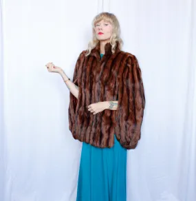 1940s Marmot Fur Cape with Muff - o/s