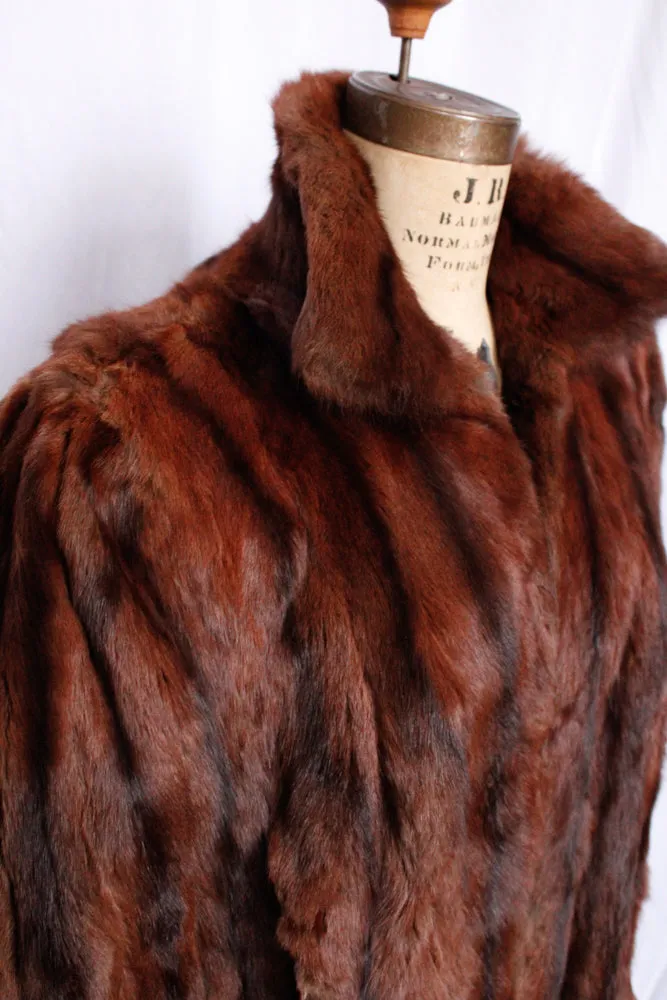 1940s Marmot Fur Cape with Muff - o/s