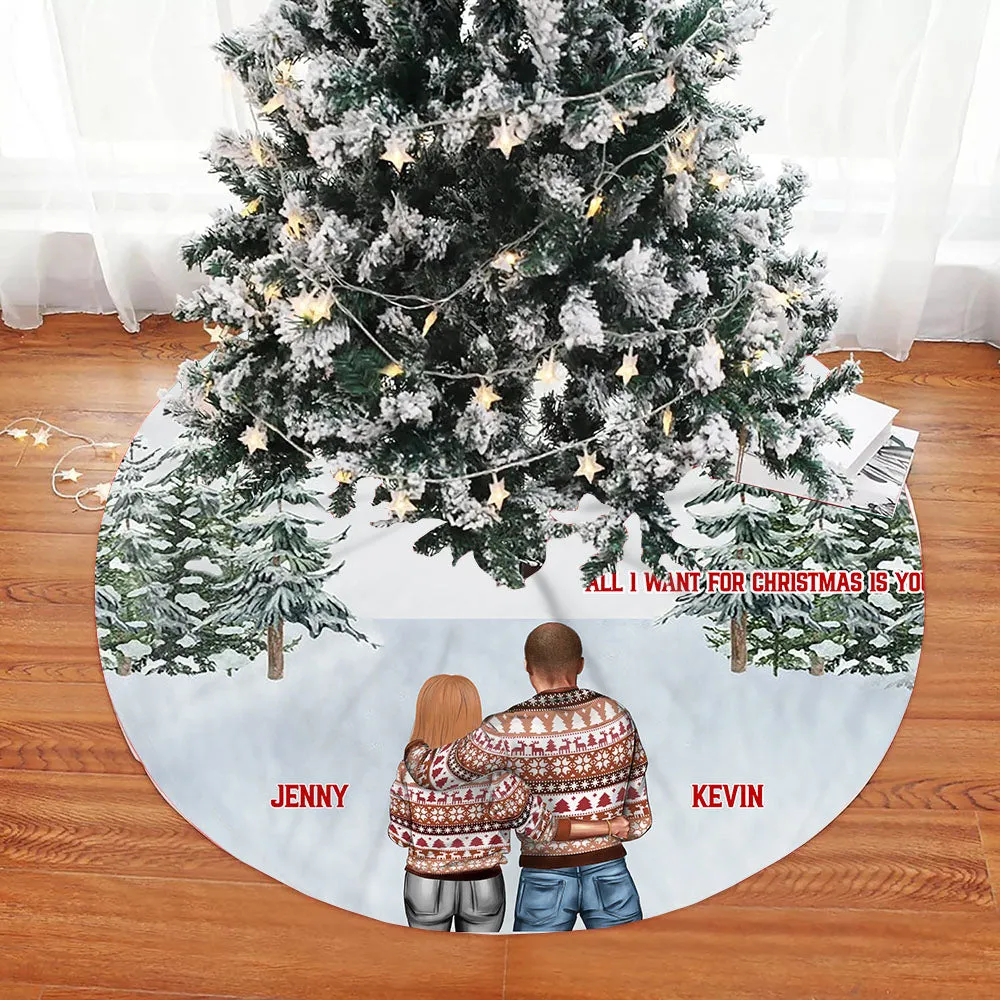 2023 For Couples Personalized Christmas Pencil Tree Skirt
