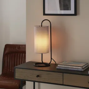 Amos Baluster Table Lamp Matt Black & Grey