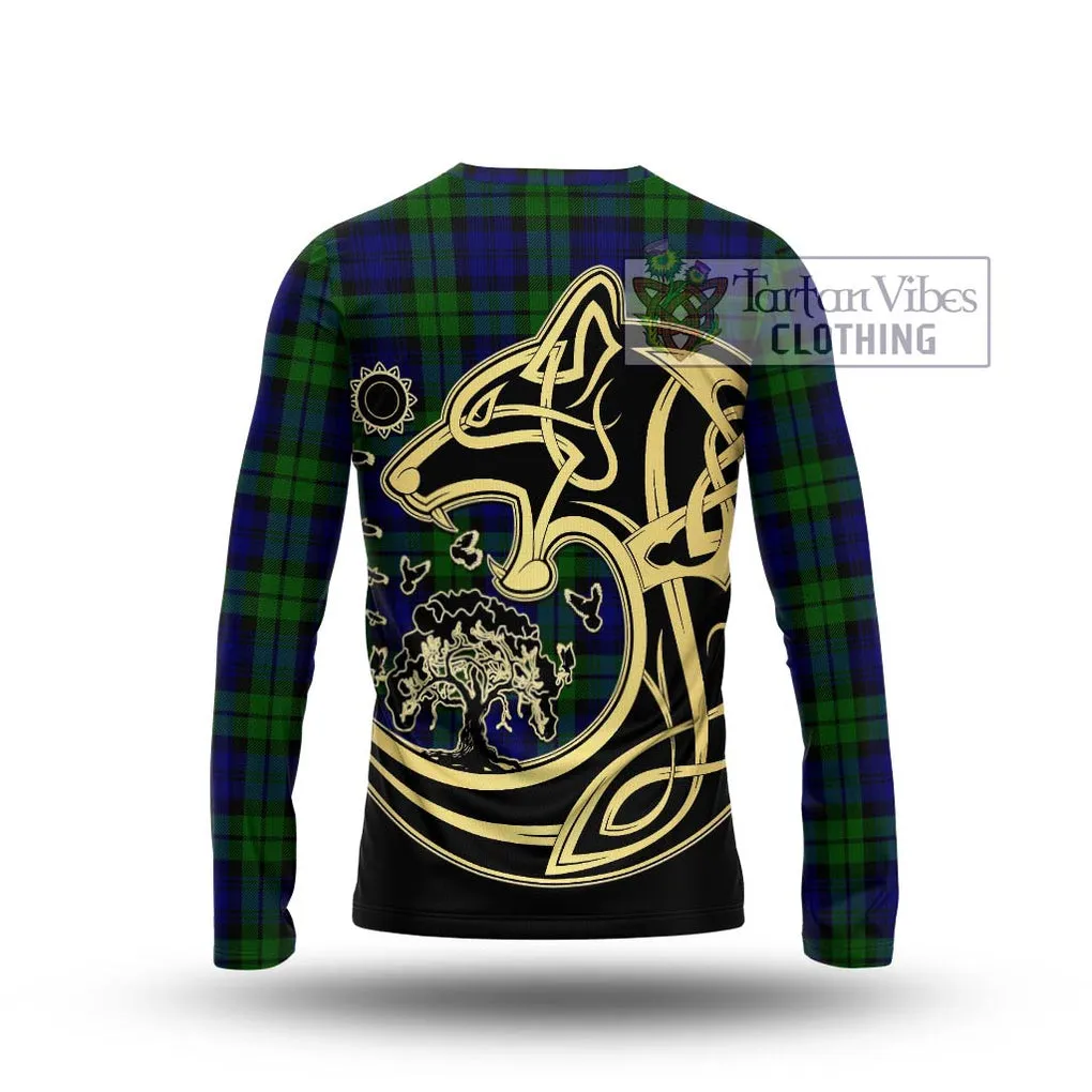 Bannatyne Tartan Long Sleeve T-Shirt with Family Crest Celtic Wolf Style