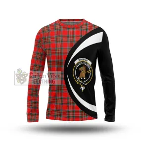 Binning Tartan Long Sleeve T-Shirt with Family Crest Circle Style