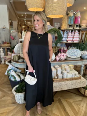 Black Satin Tank Dress
