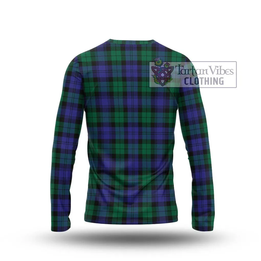 Black Watch Modern Tartan Long Sleeve T-Shirt with Family Crest DNA In Me Style