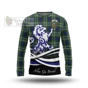 Blyth Tartan Long Sleeve T-Shirt with Alba Gu Brath Regal Lion Emblem