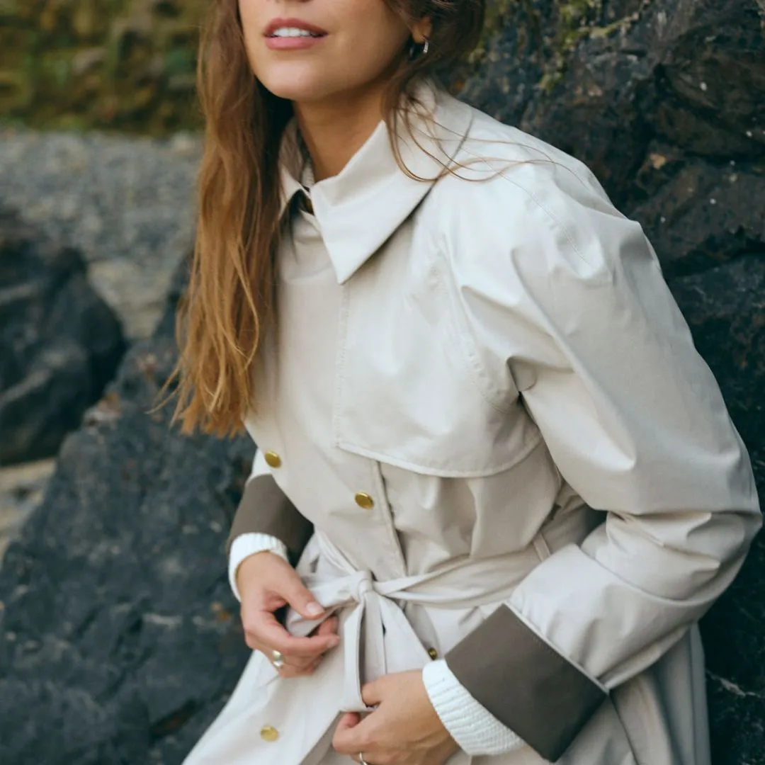 Boheme Trench Rain Coat - Salt