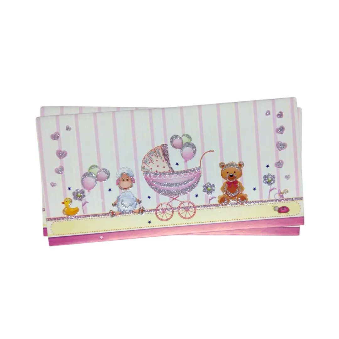 Cartoon Printed Shagun Cash Envelopes for Baby Shower Gifting (Pack of 10)