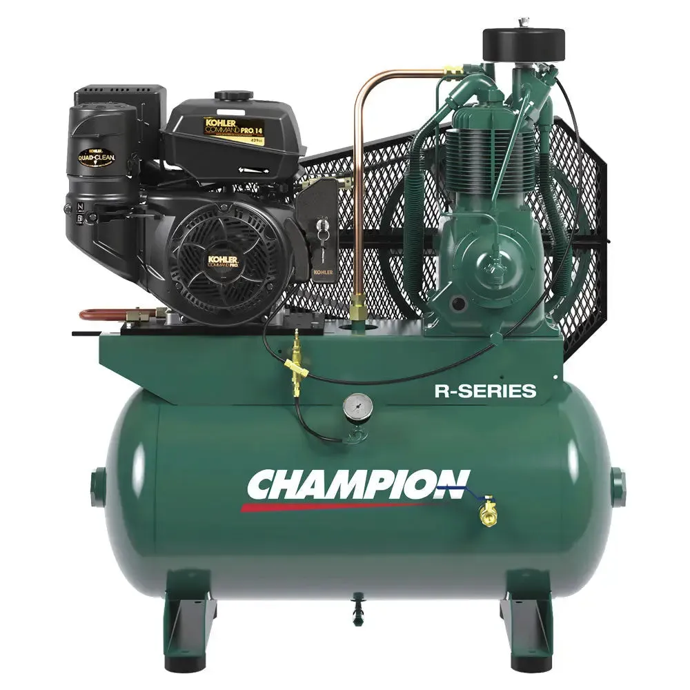 Champion 80 Gal HGR7 R Series Air Compressor, 14 HP Kohler, Horz.