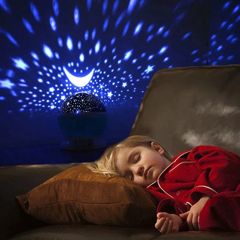 Children Bedroom LED Night Light Baby Lamp Decor Rotating Starry Projector Table Lamp