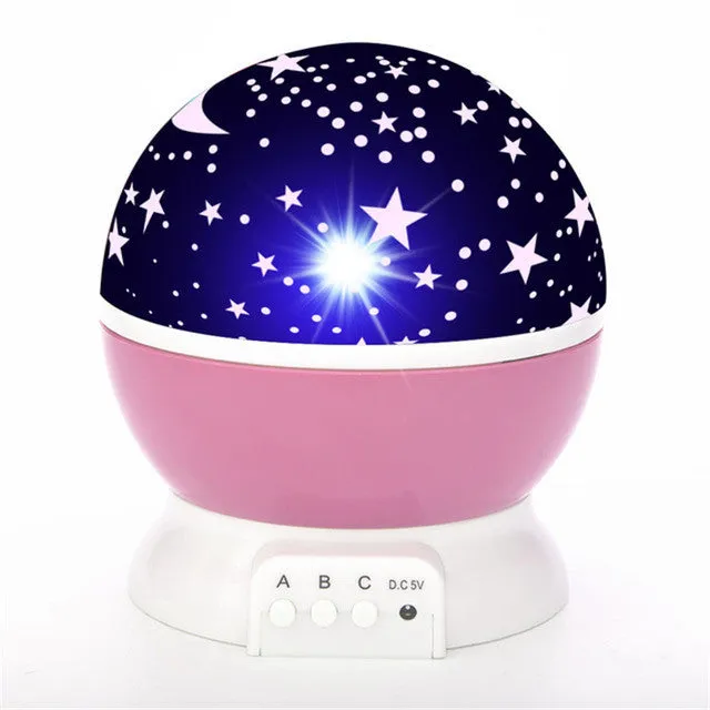 Children Bedroom LED Night Light Baby Lamp Decor Rotating Starry Projector Table Lamp