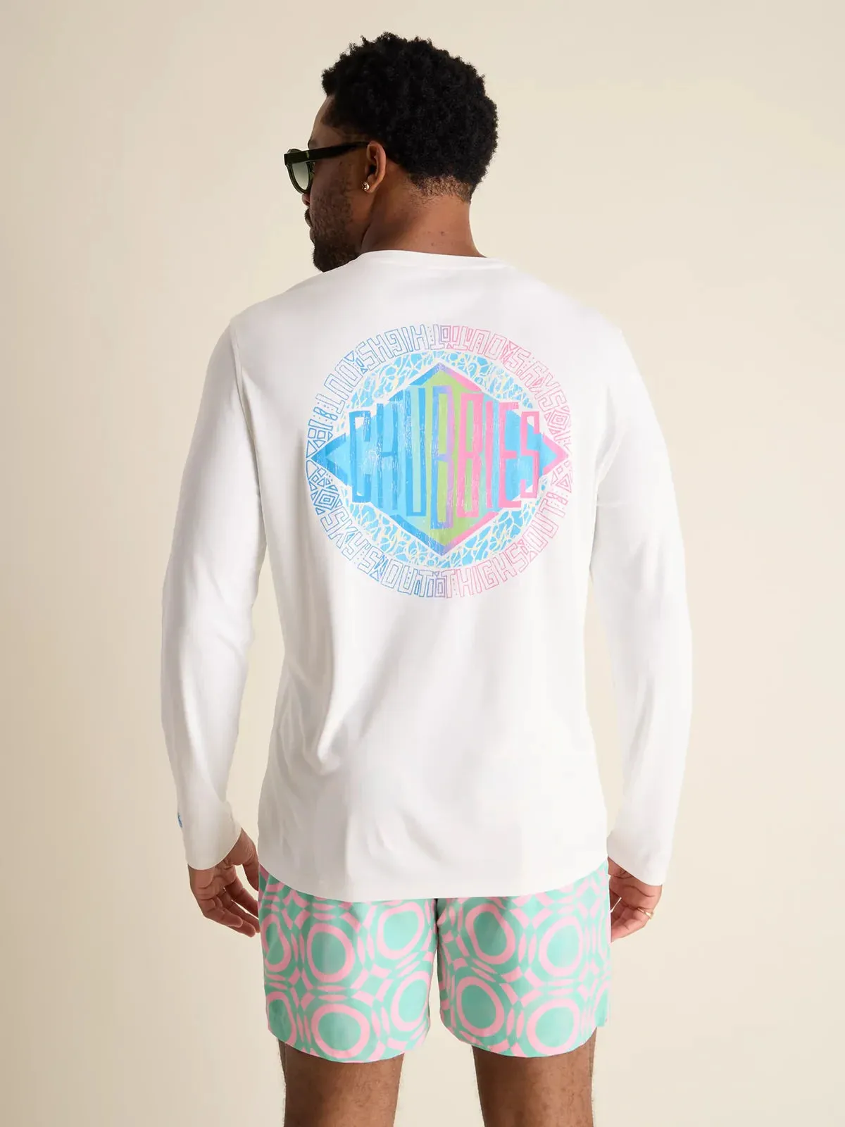 Chubbies The Reflector Long Sleeve Sun Crew Neck T-Shirt - Pure White
