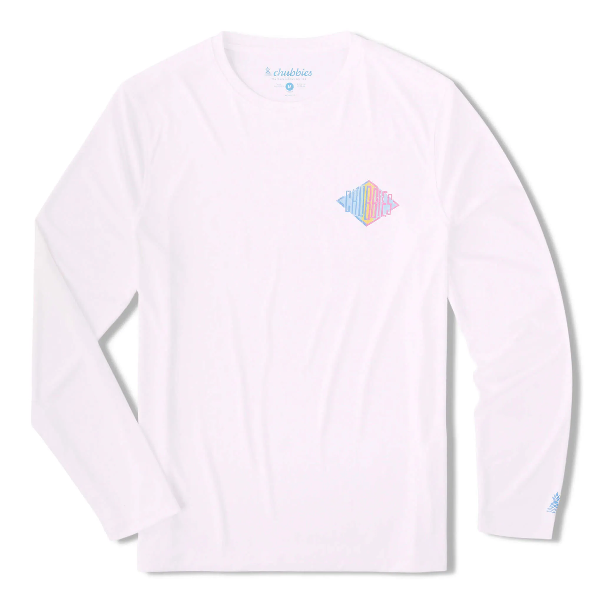 Chubbies The Reflector Long Sleeve Sun Crew Neck T-Shirt - Pure White