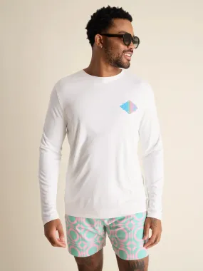 Chubbies The Reflector Long Sleeve Sun Crew Neck T-Shirt - Pure White