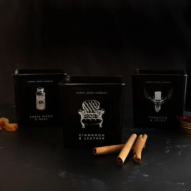Cinnamon and Leather Deluxe Scented Candle