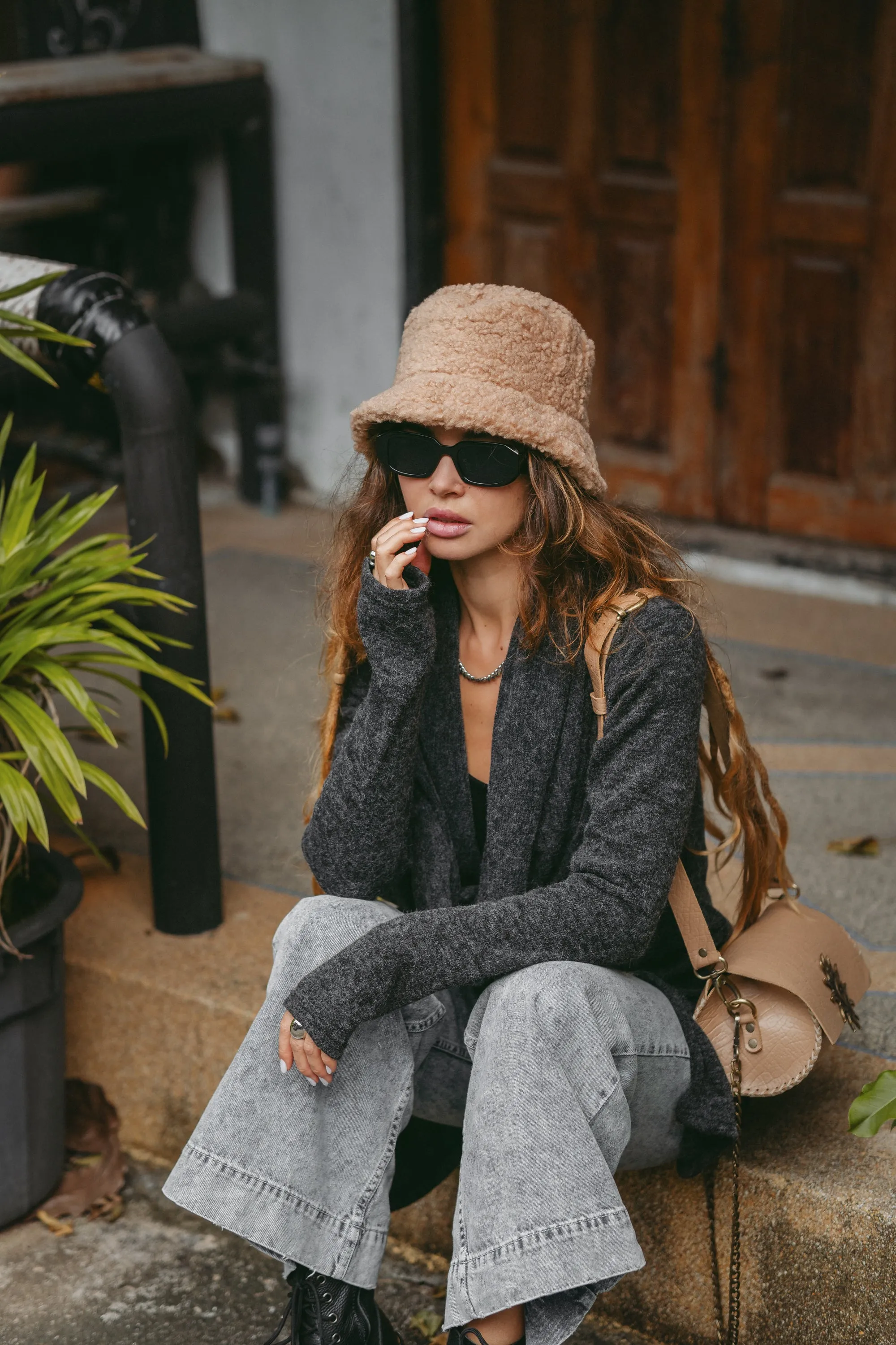 Cowl Neck Sweater Achara Charcoal