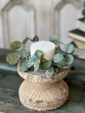 Crisp Air Eucalyptus Candle Ring (w/ frost effect) | 8"