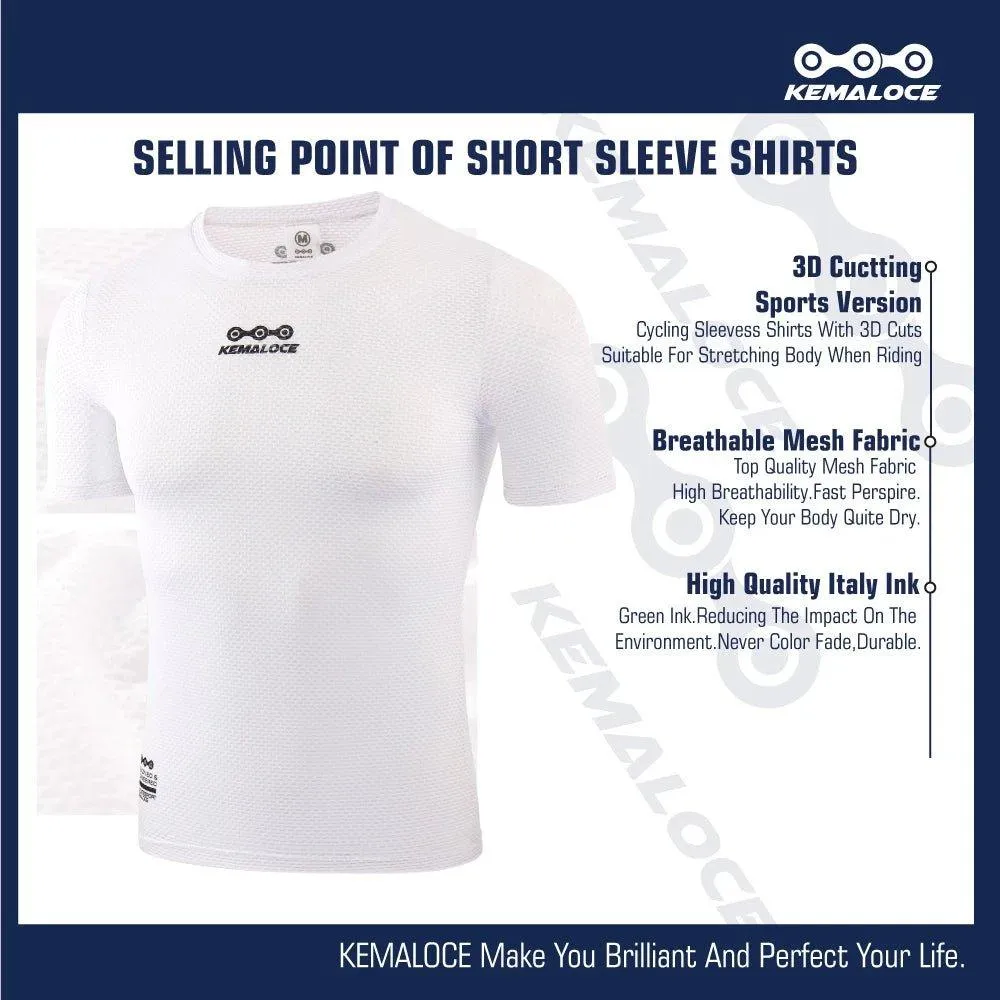 Cycling Base Layer Short Sleeve 2023 Cool Mesh White Breathable Bike Undershirts MTB Black Bicycle Base Layer