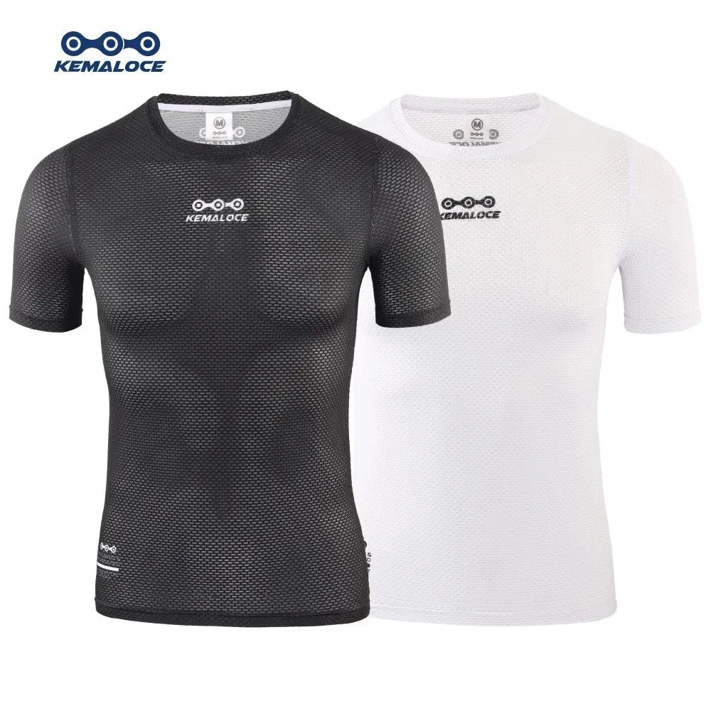 Cycling Base Layer Short Sleeve 2023 Cool Mesh White Breathable Bike Undershirts MTB Black Bicycle Base Layer