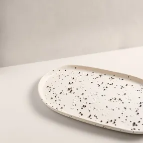 Ecology Speckle Polka Oval Platter - Cream