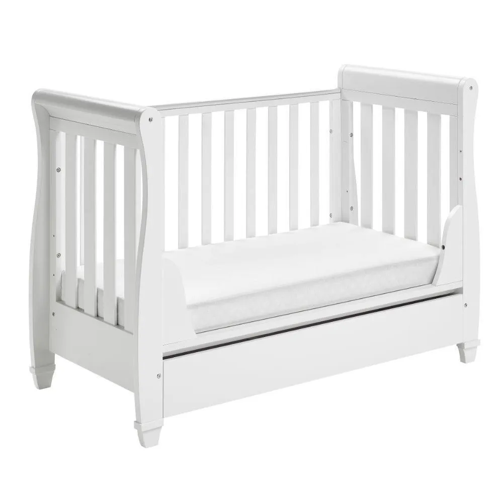 Eva Sleigh Cot Bed - White