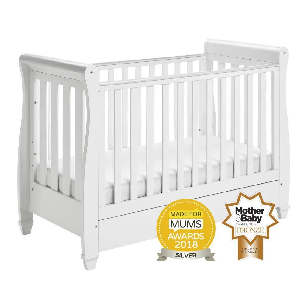 Eva Sleigh Cot Bed - White
