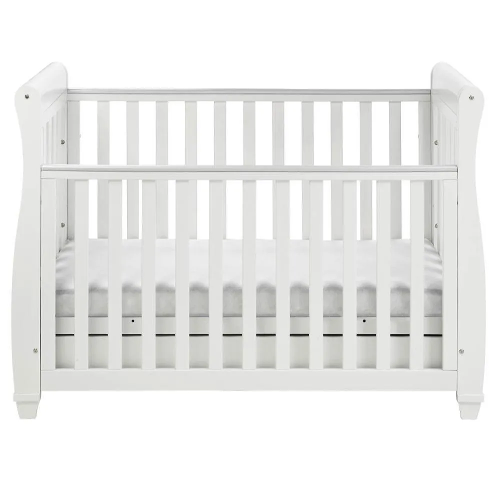 Eva Sleigh Cot Bed - White