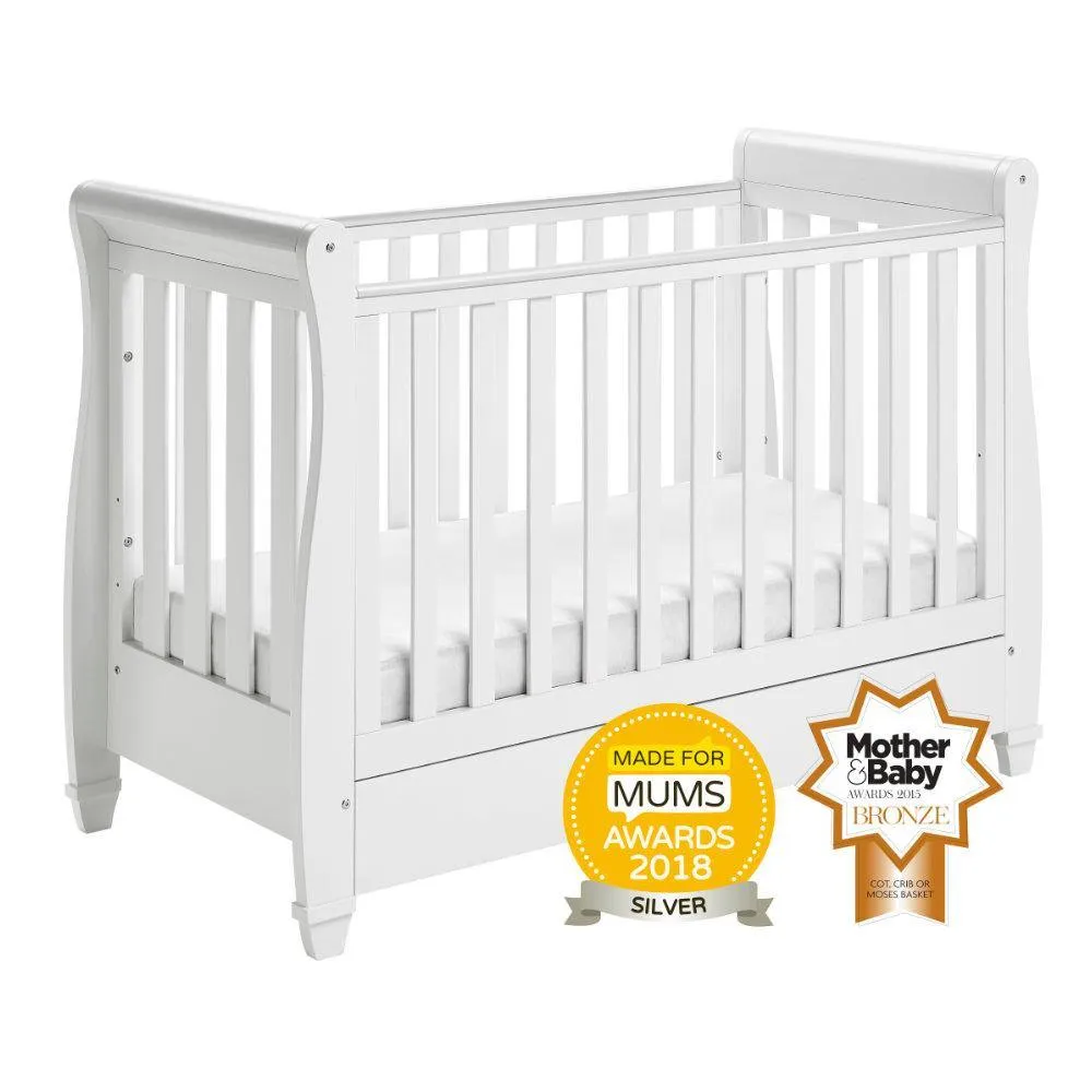 Eva Sleigh Cot Bed - White