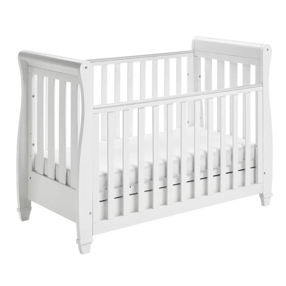 Eva Sleigh Cot Bed - White