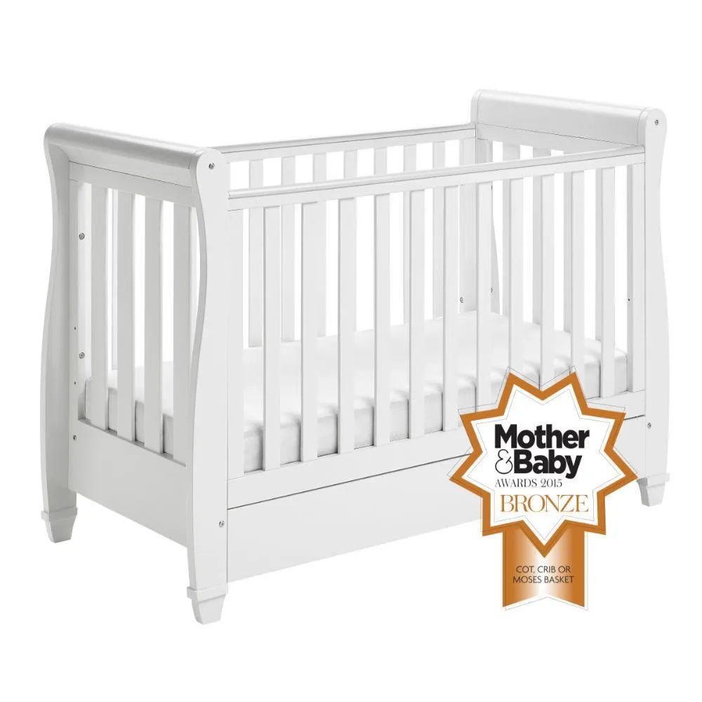 Eva Sleigh Cot Bed - White