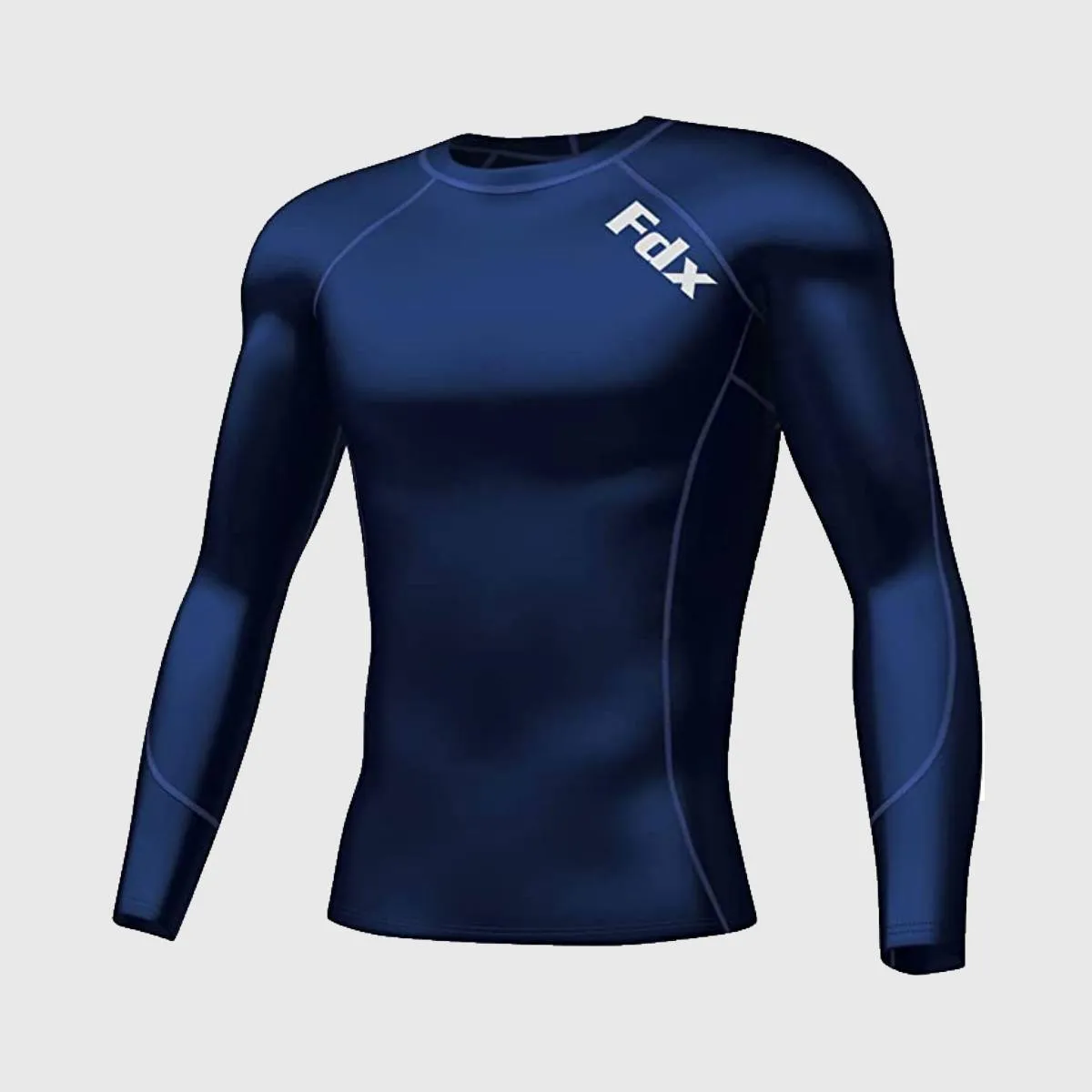 Fdx Men's Set Navy Blue Thermolinx Compression Base Layer Shirt & Leggings