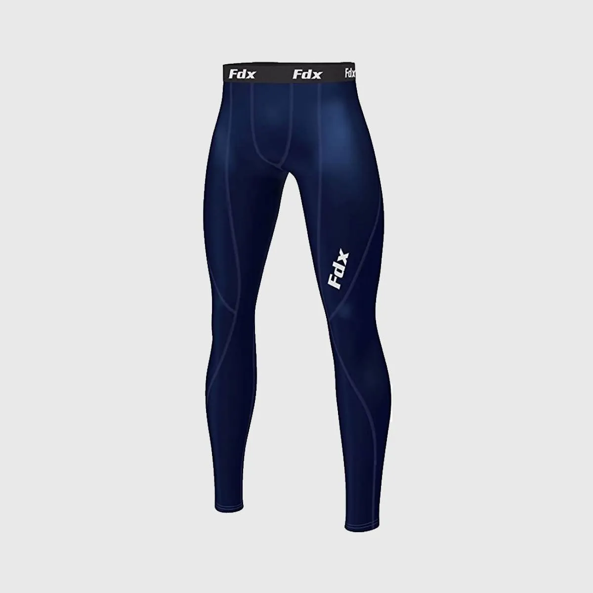 Fdx Men's Set Navy Blue Thermolinx Compression Base Layer Shirt & Leggings