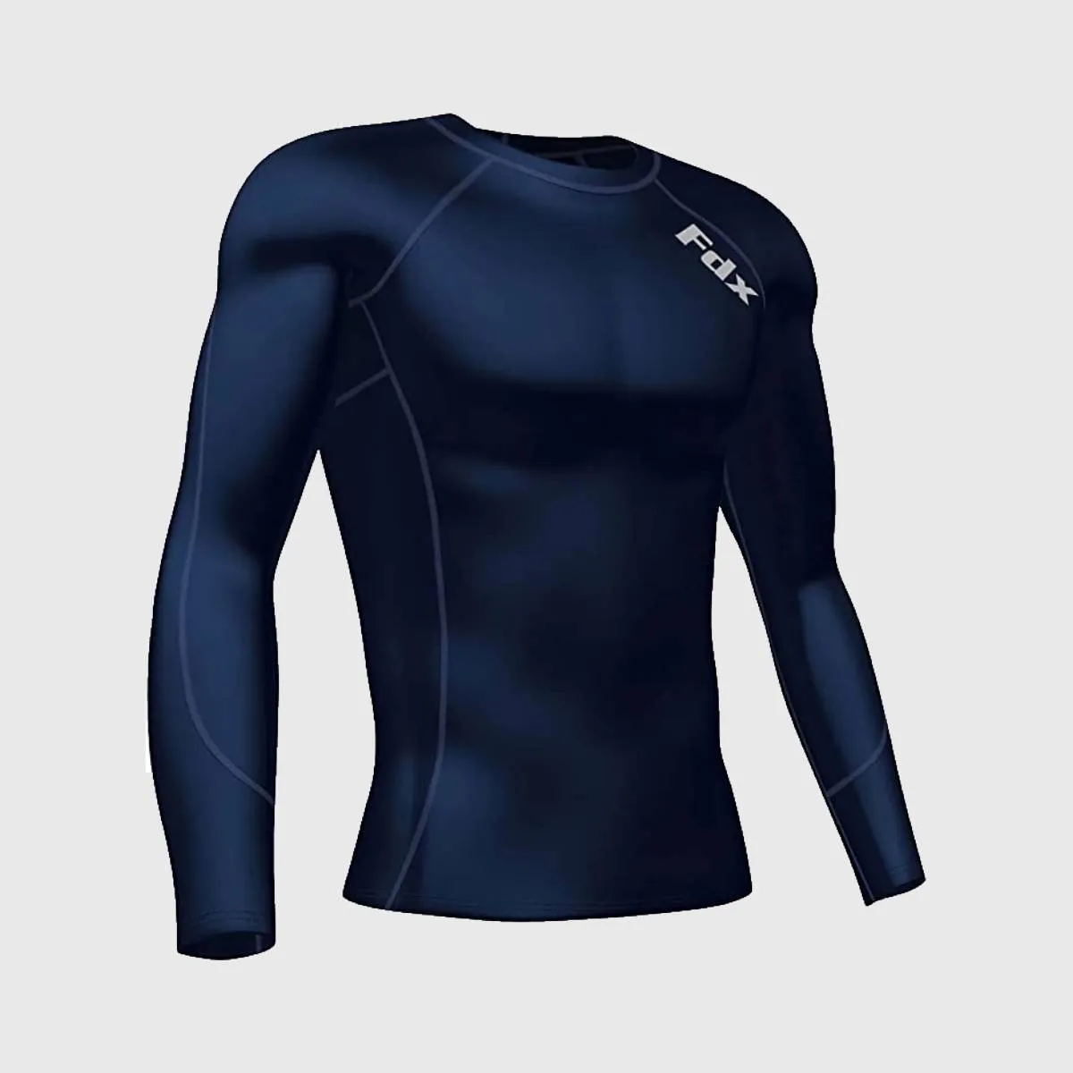 Fdx Men's Set Navy Blue Thermolinx Compression Base Layer Shirt & Leggings