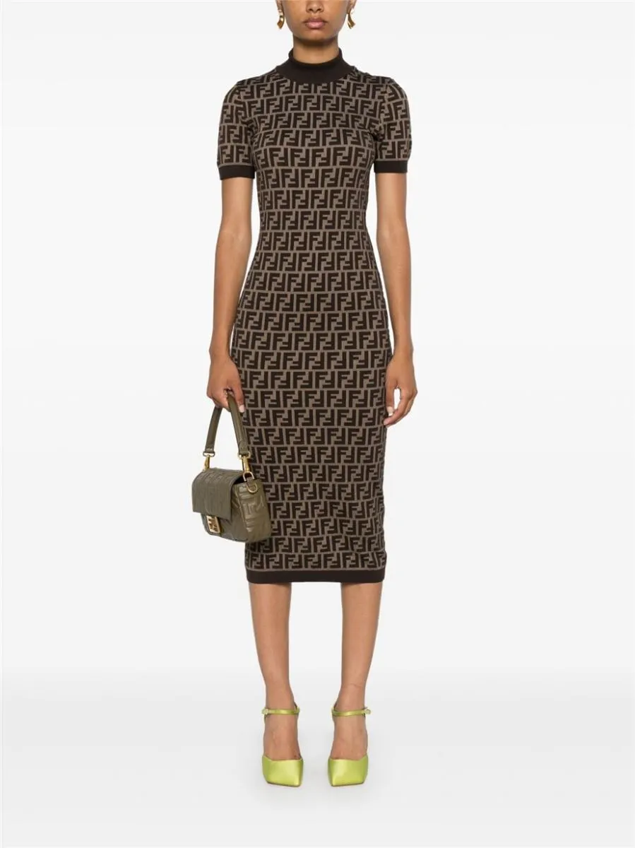 FF-JACQUARD MIDI DRESS