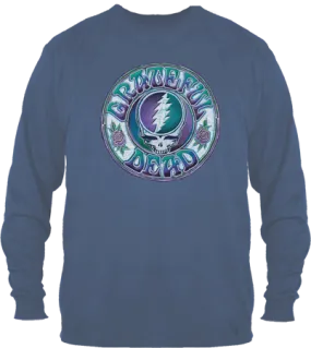 Grateful Dead - Batik Steal your Face on Blue Long Sleeve