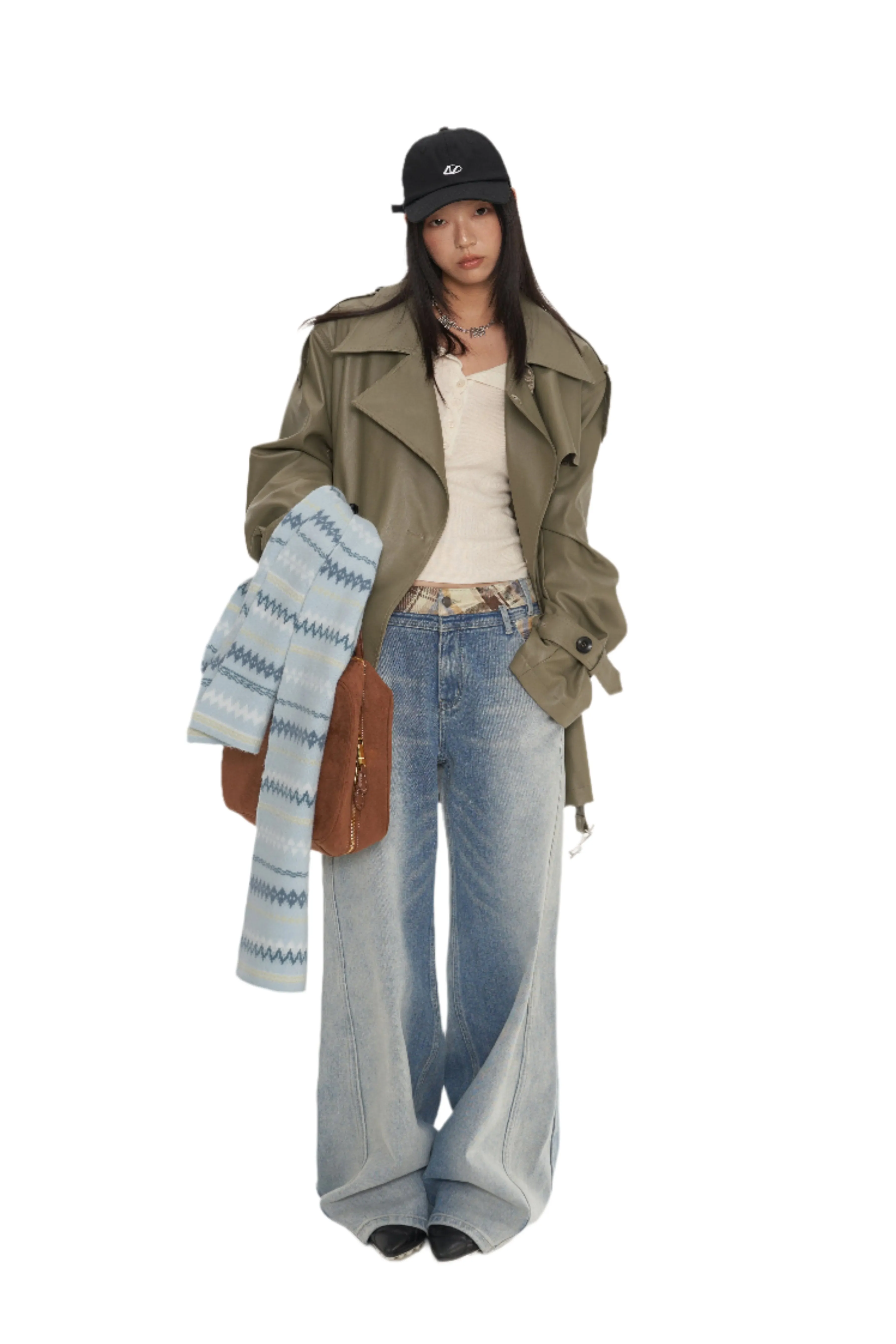Green Emissary Leather Trenchcoat