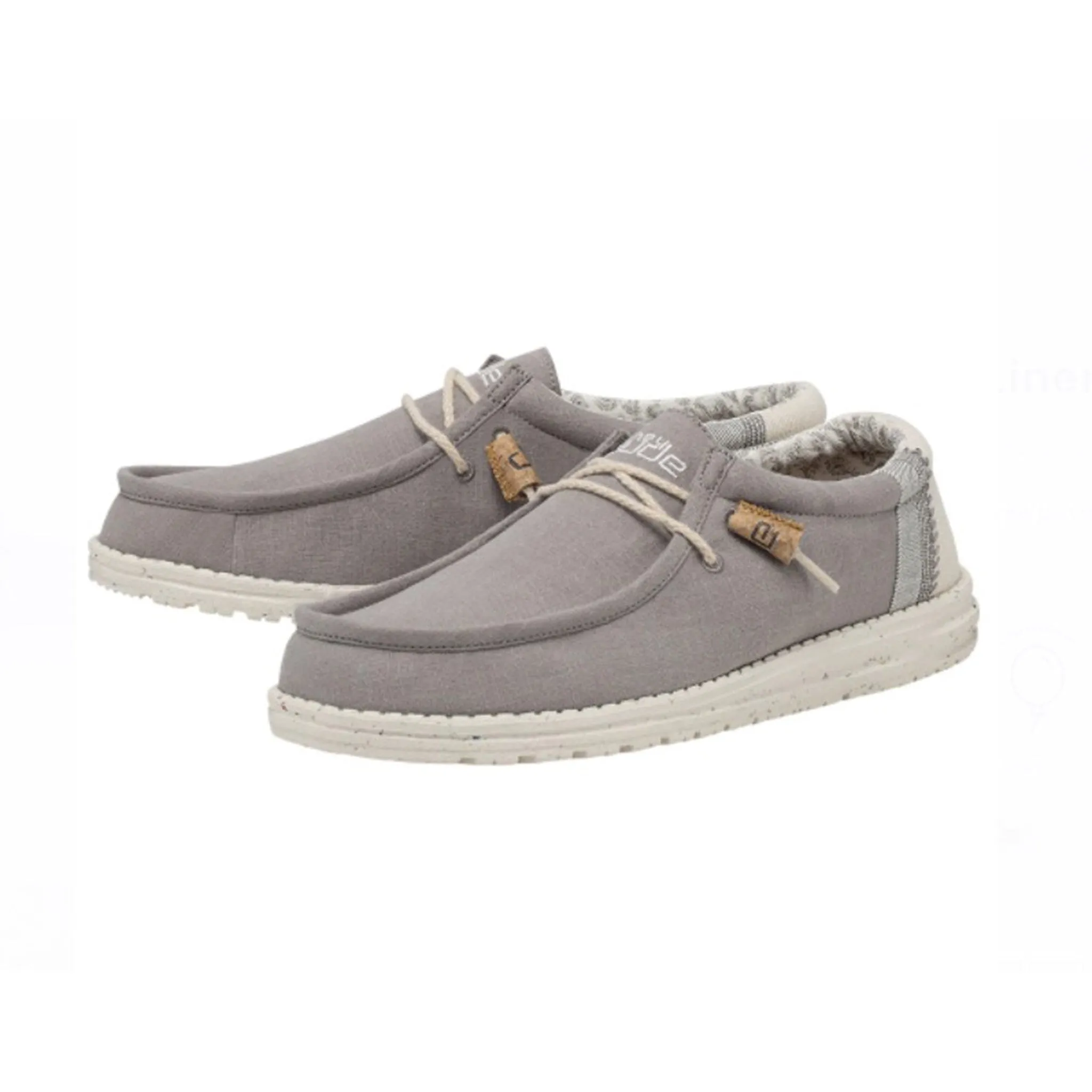 Hey Dude Men's Wally Linen Natural Grey Casual Shoe