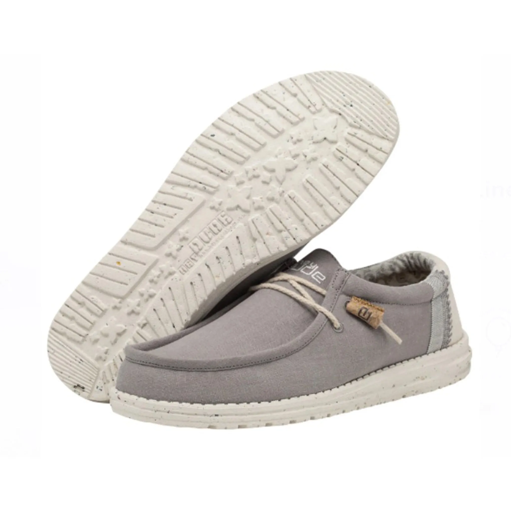 Hey Dude Men's Wally Linen Natural Grey Casual Shoe