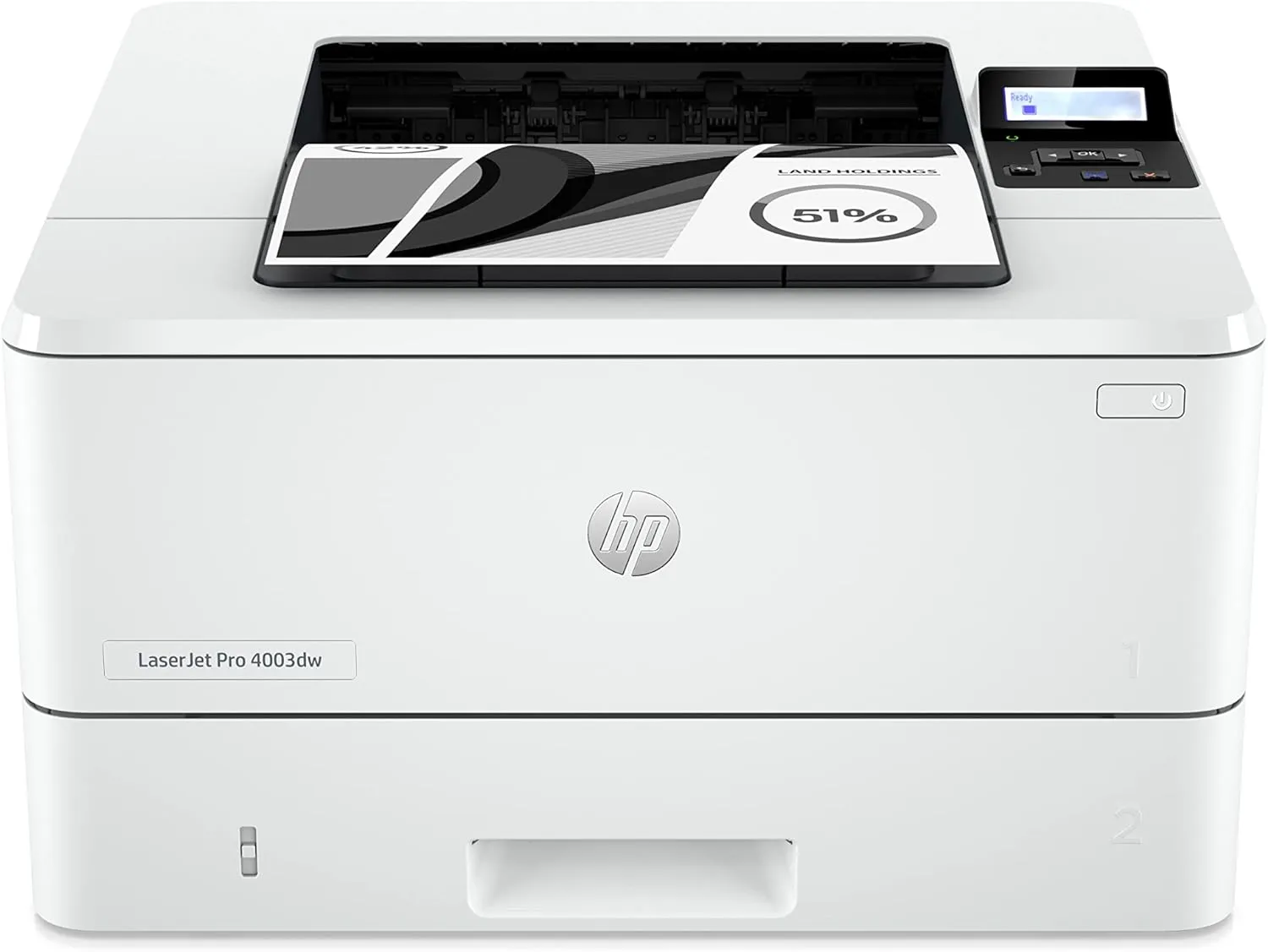 HP LaserJet Pro 4003dw Printer - Duplex, Wireless, Print: up to 42 ppm black, Hi-Speed USB 2.0, White- [2Z610A]