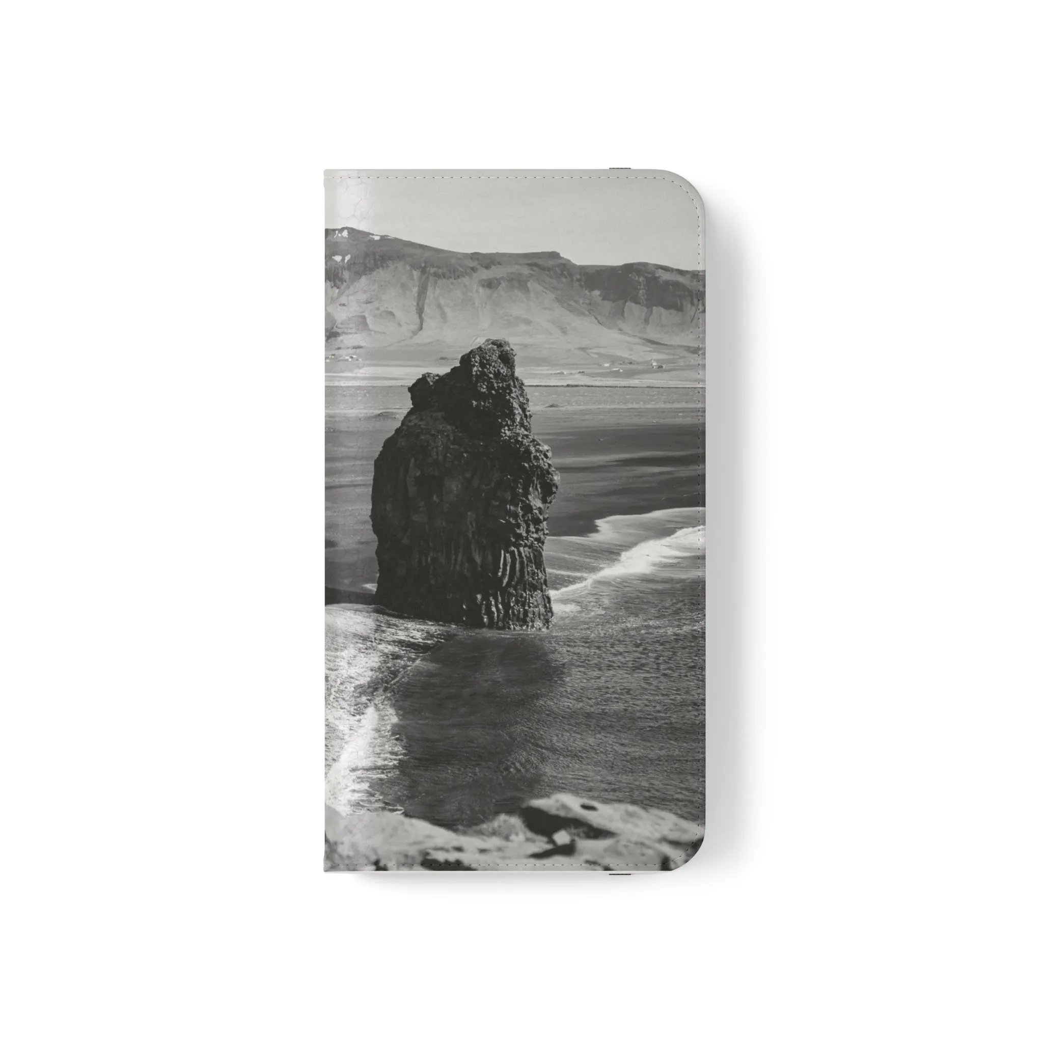 Iceland’s Black Sands in Monochrome Majesty- Flip Cases