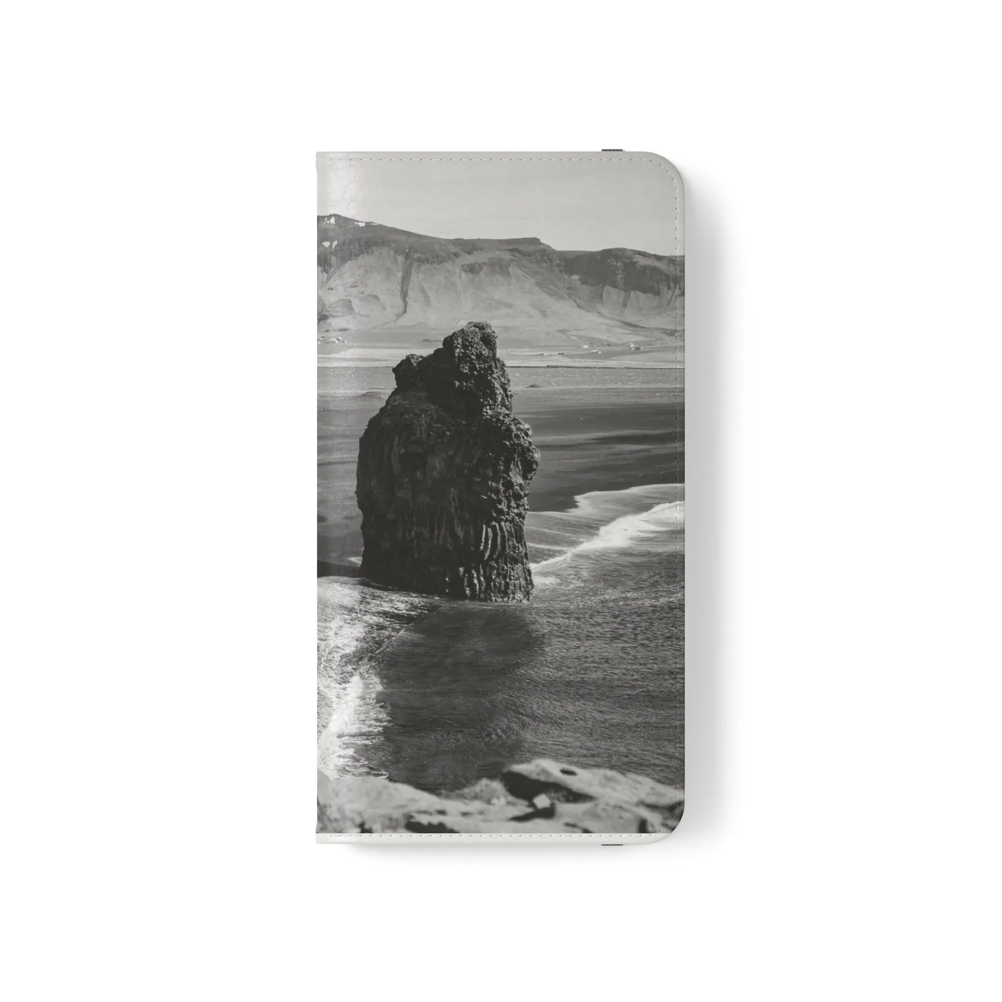 Iceland’s Black Sands in Monochrome Majesty- Flip Cases