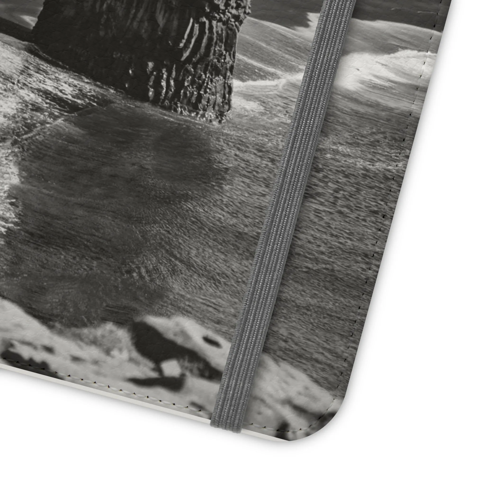 Iceland’s Black Sands in Monochrome Majesty- Flip Cases