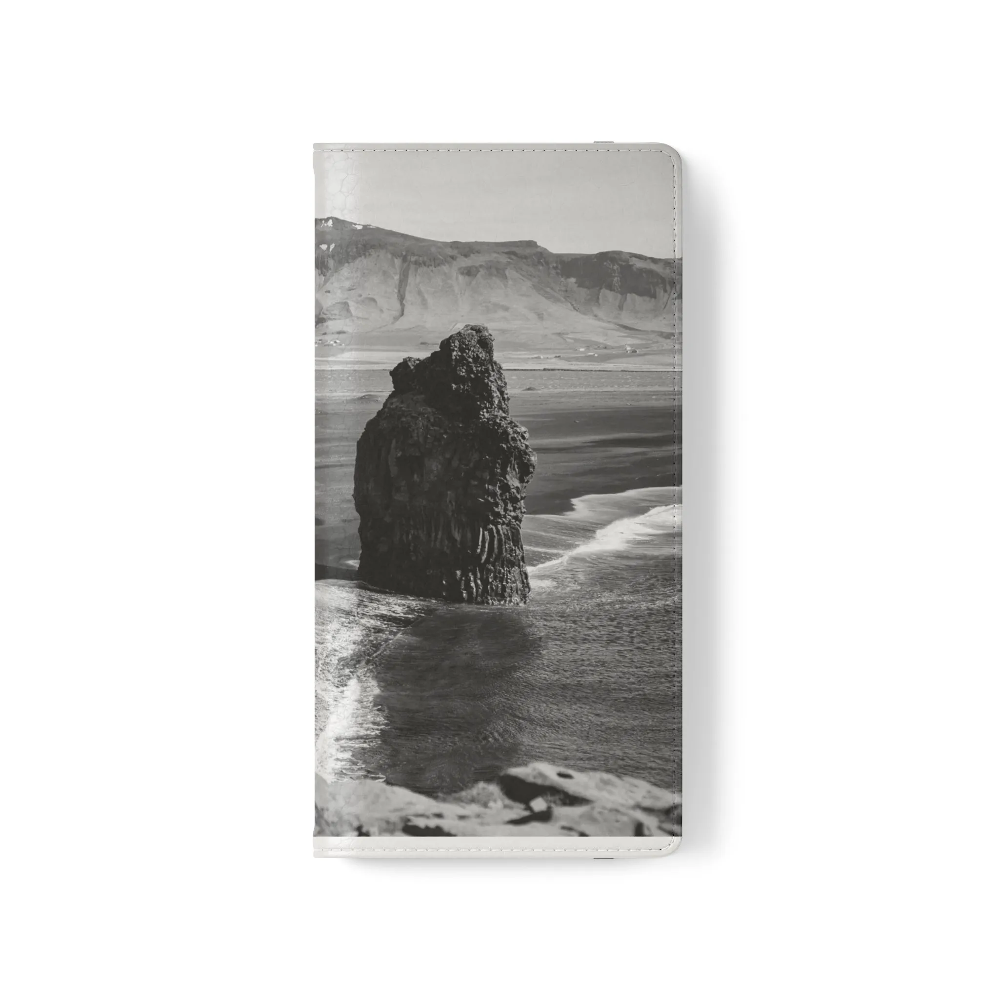 Iceland’s Black Sands in Monochrome Majesty- Flip Cases