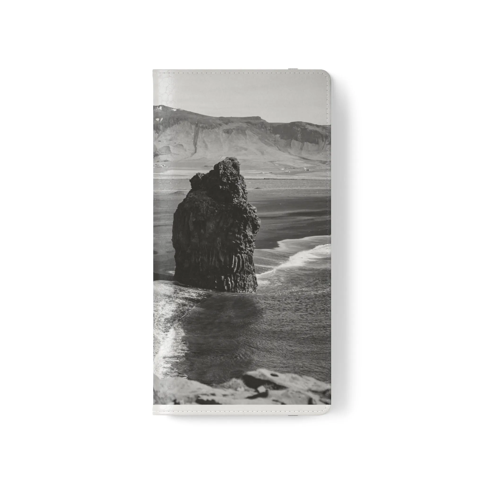 Iceland’s Black Sands in Monochrome Majesty- Flip Cases