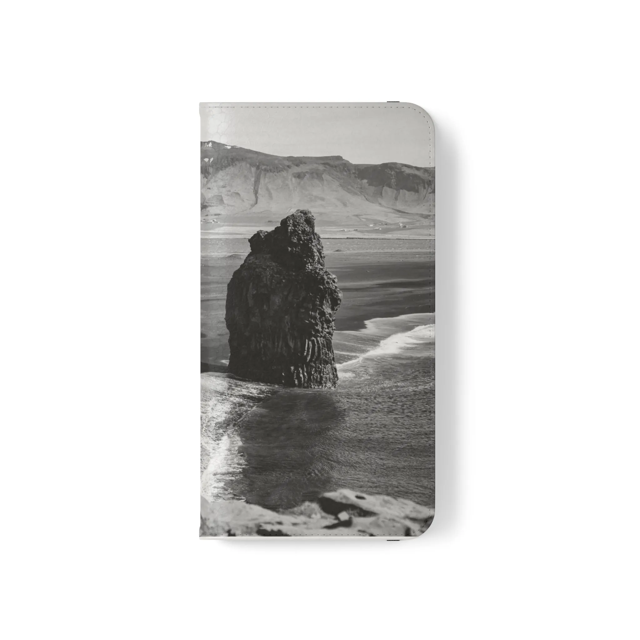 Iceland’s Black Sands in Monochrome Majesty- Flip Cases