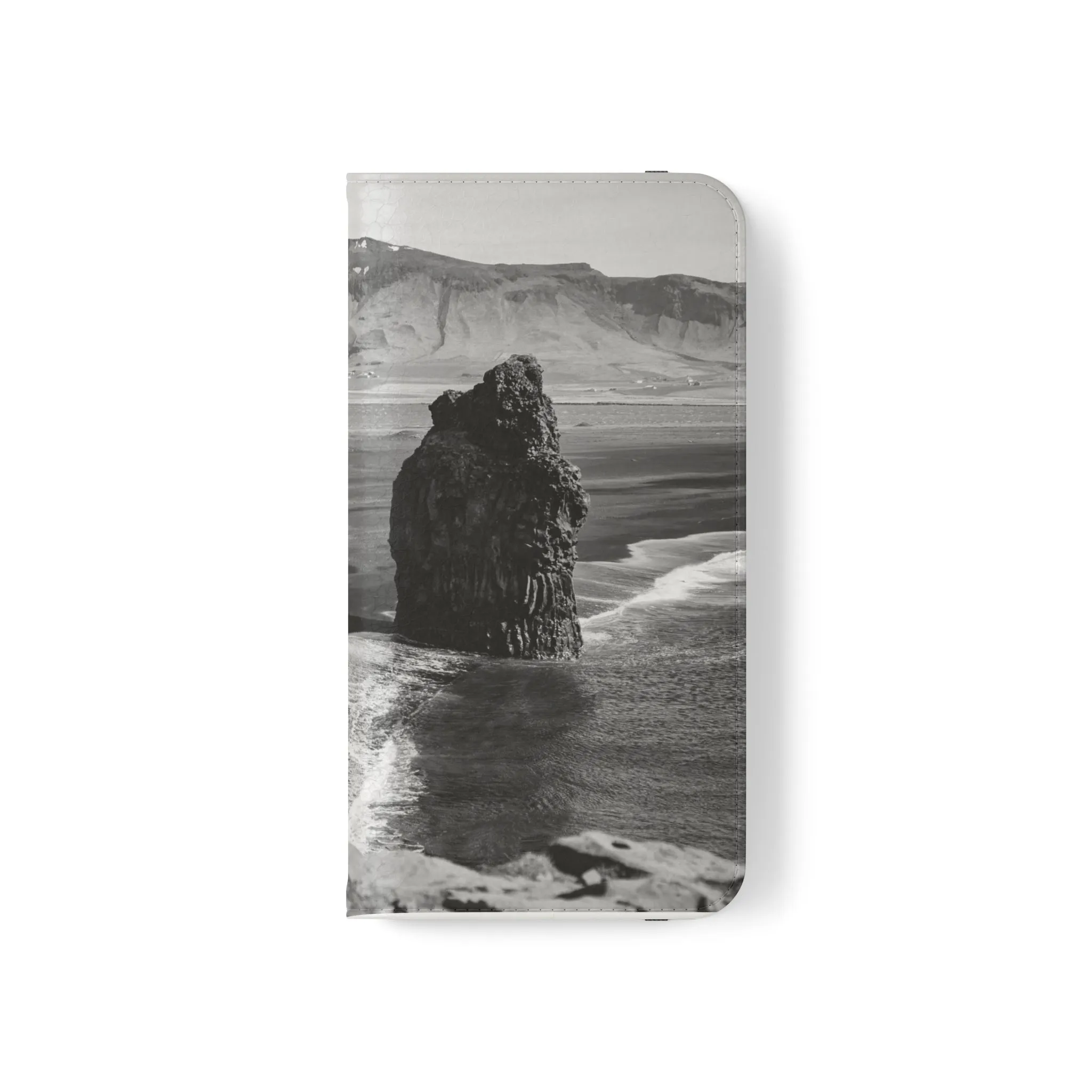 Iceland’s Black Sands in Monochrome Majesty- Flip Cases
