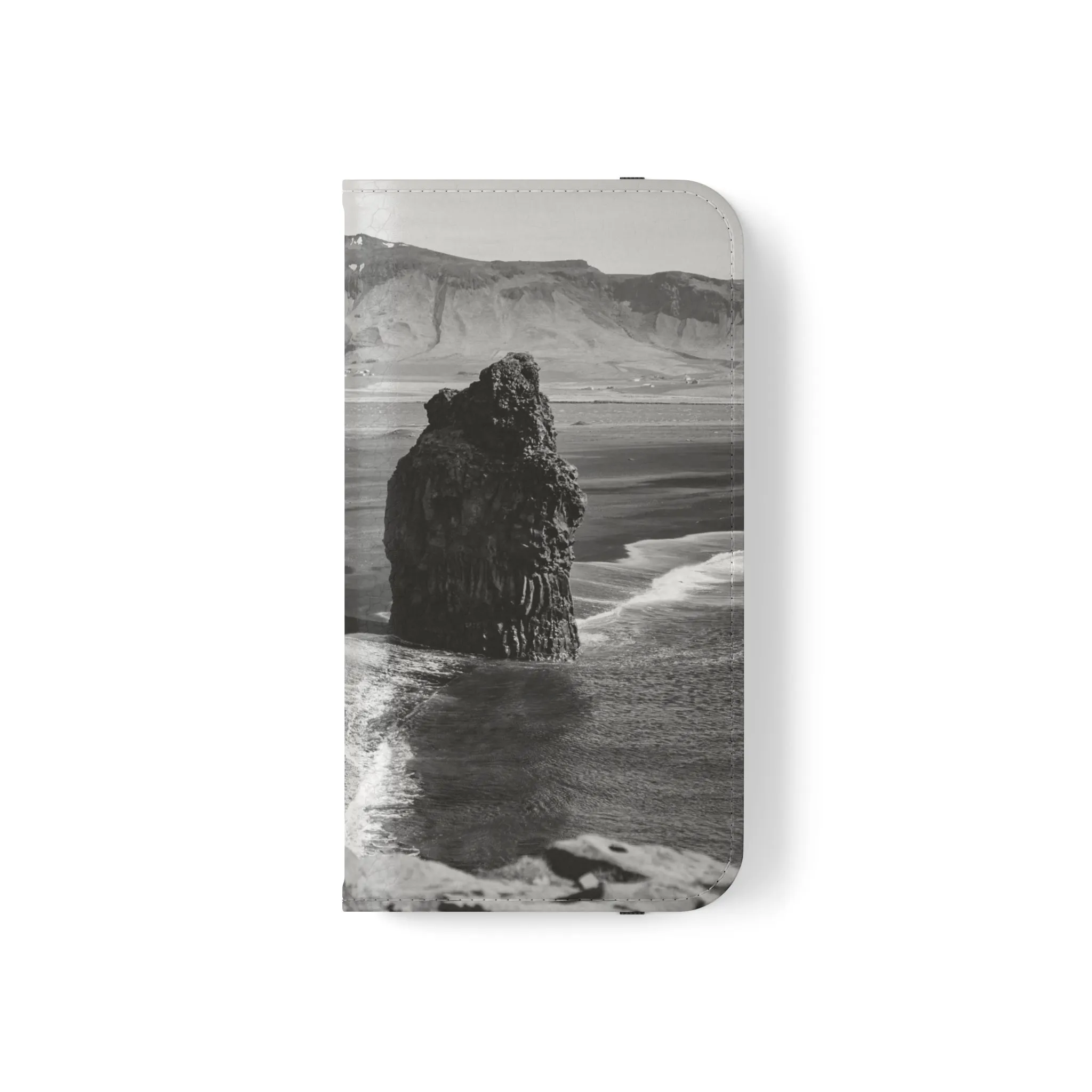 Iceland’s Black Sands in Monochrome Majesty- Flip Cases
