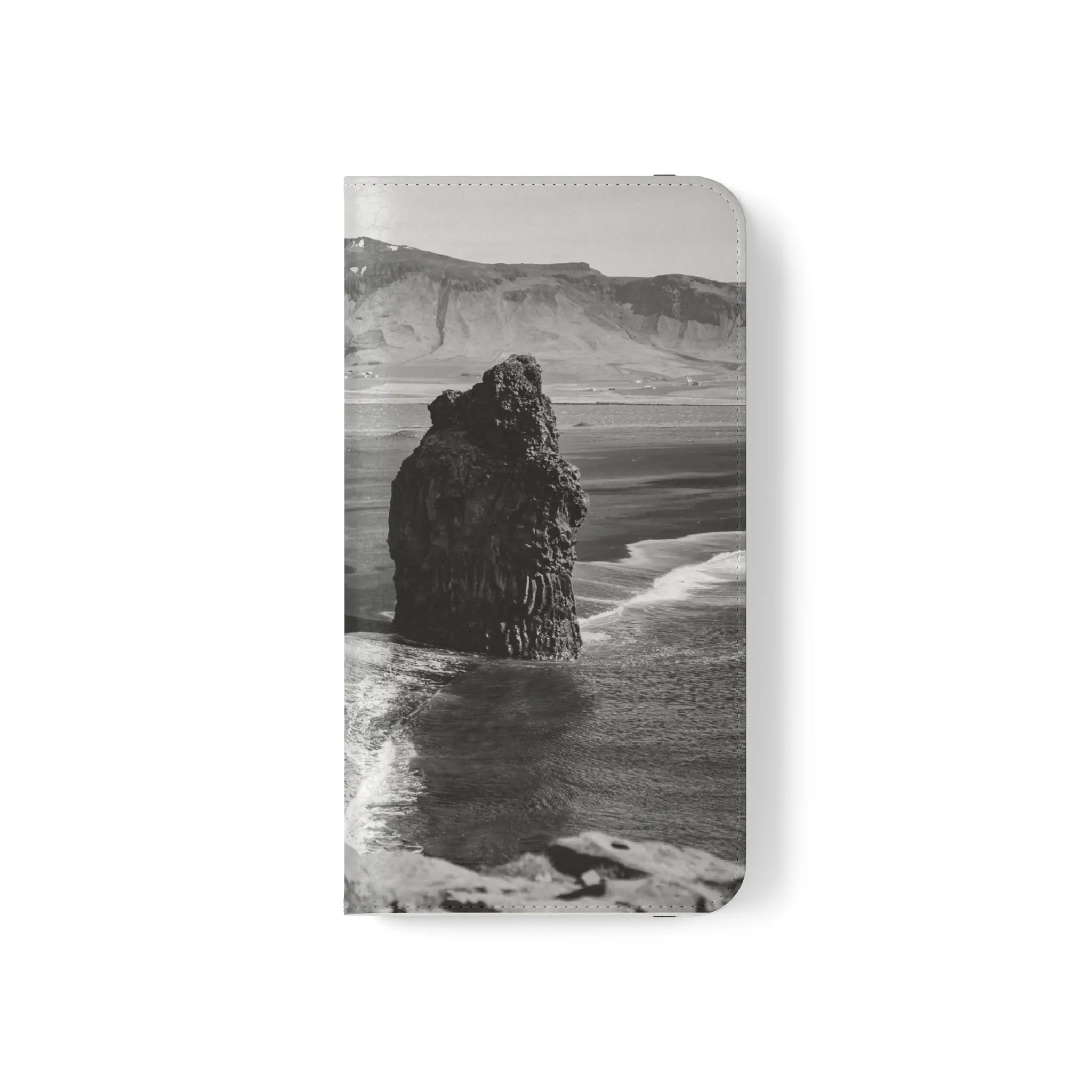 Iceland’s Black Sands in Monochrome Majesty- Flip Cases
