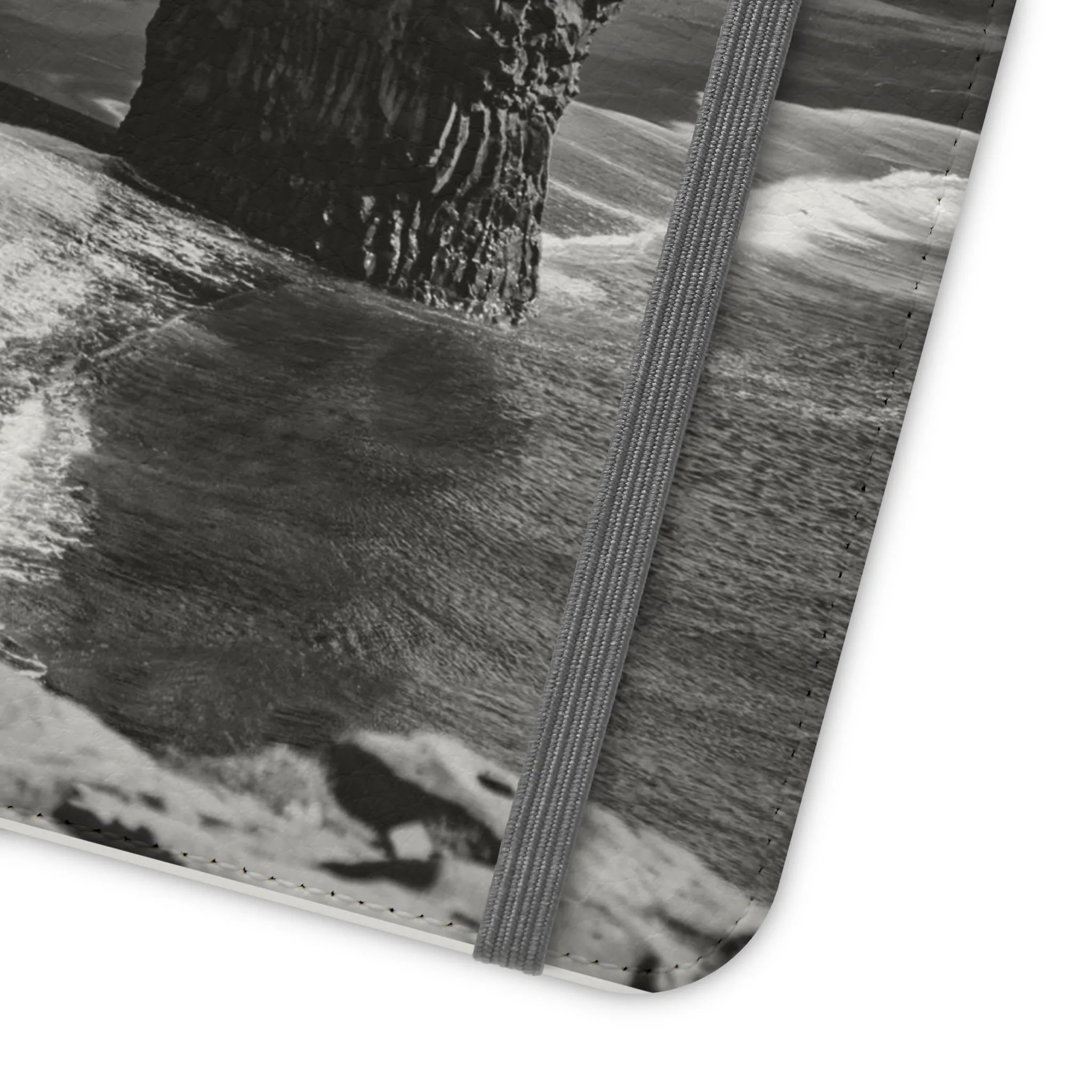 Iceland’s Black Sands in Monochrome Majesty- Flip Cases