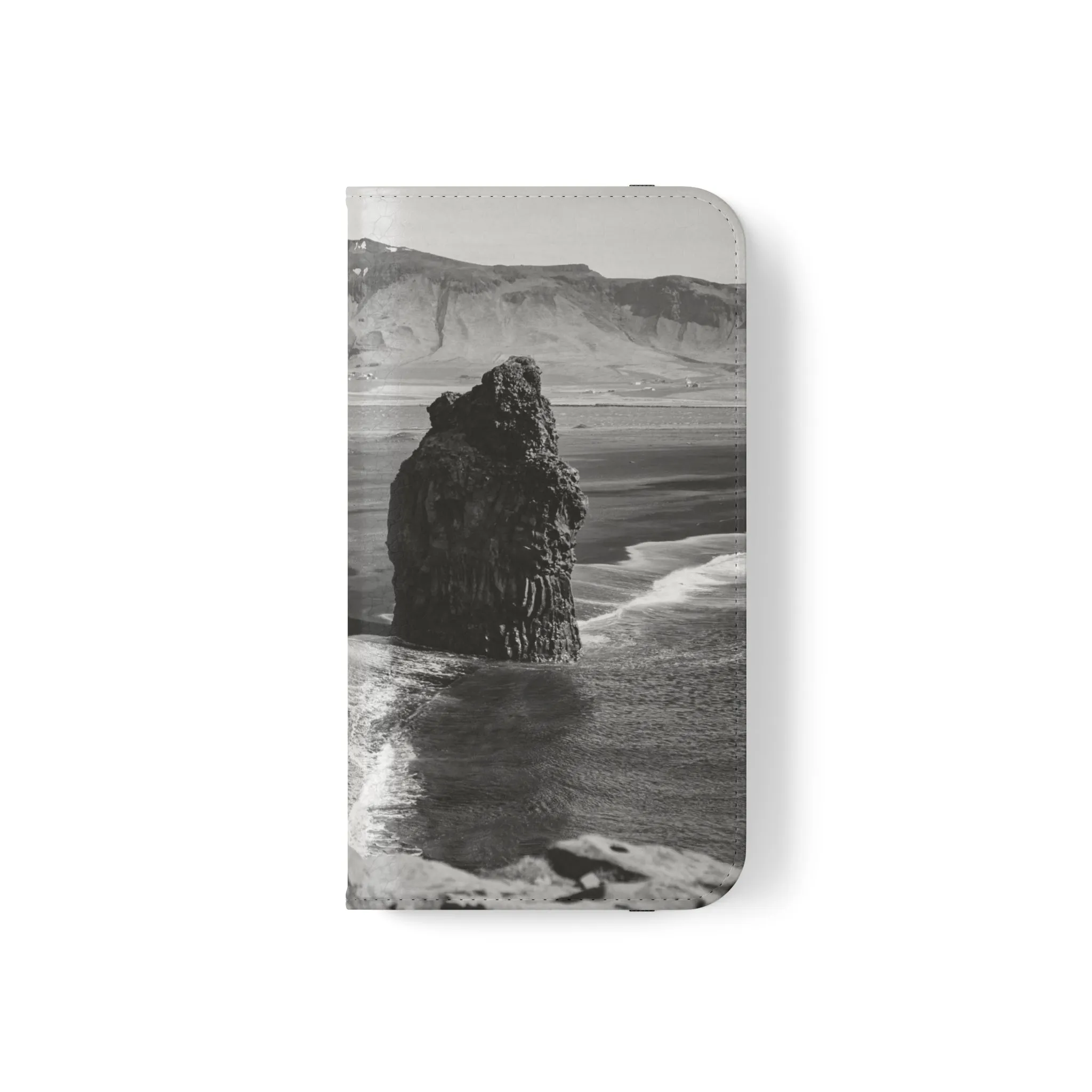 Iceland’s Black Sands in Monochrome Majesty- Flip Cases
