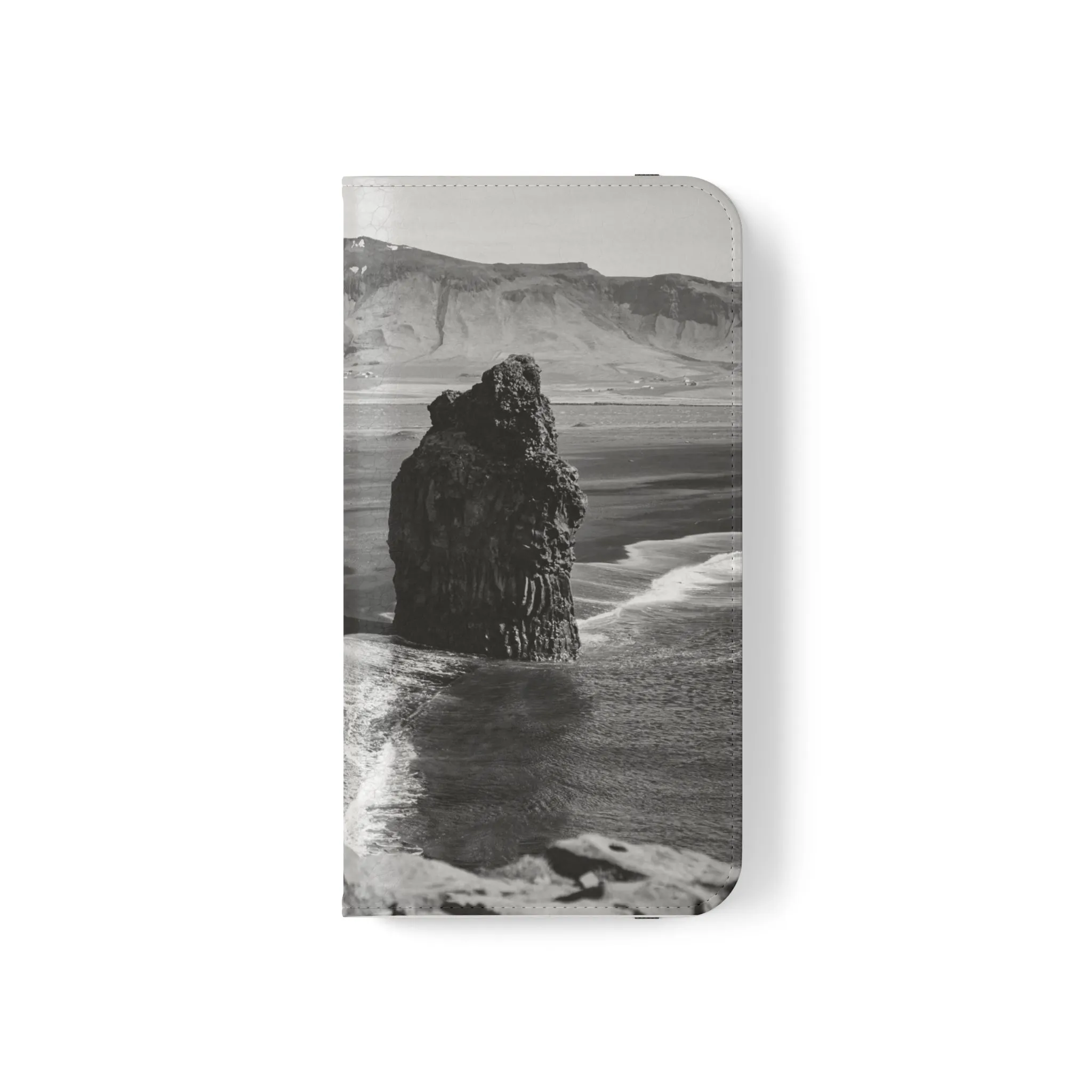 Iceland’s Black Sands in Monochrome Majesty- Flip Cases